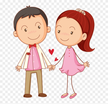 Cartoon Couple In Love Holding Hands - Boy And Girl Love Cartoon Cartoon Couple In Love Holding Hands - Boy And Girl Love Cartoon