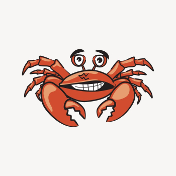 Cartoon crab sticker, sea life | Free PSD - rawpixel