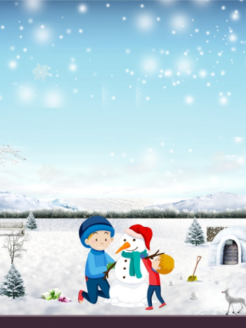 Cartoon Cute Boy Winter Snowman Background Material Cartoon,boy ...