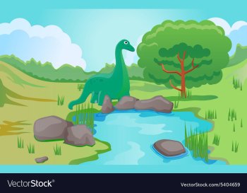 Cartoon dinosaur vector image Cartoon dinosaur vector image