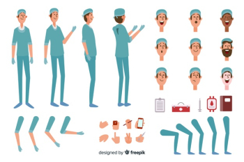 Cartoon doctor character template Cartoon doctor character template