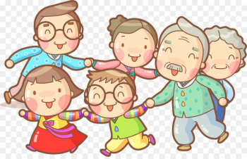 Cartoon Drawing Illustration - Cartoon Korean happy family vector 