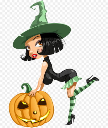 Cartoon Drawing Illustration - Green Witch Cartoon Drawing Illustration - Green Witch
