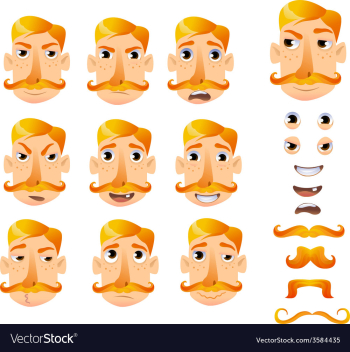 Cartoon faces for humor vector image Cartoon faces for humor vector image