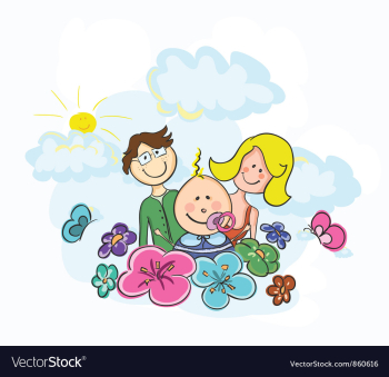 Cartoon family vector image Cartoon family vector image