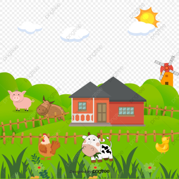 Cartoon Farm, Cartoon Clipart, Farm Clipart, Hand Painted Farm PNG ...