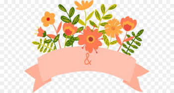 Cartoon Floral Wedding Invitation banner Cartoon Floral Wedding Invitation banner