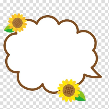 Cartoon frame, flowers, sunflowers, balloon., others transparent background PNG clipart