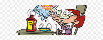 Cartoon Girl Eating Cereal