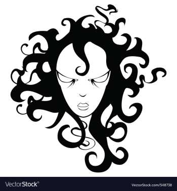 Cartoon girl with curly hair vector image Cartoon girl with curly hair vector image