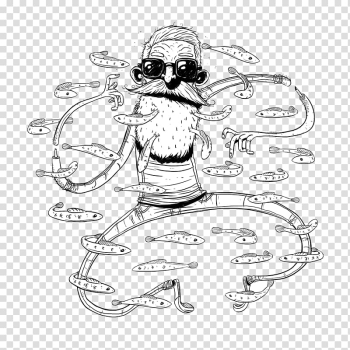 Cartoon Graphic design Sketch, Abstract cartoon character pattern transparent background PNG clipart