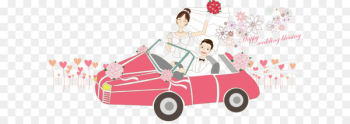 Cartoon Illustration - Cartoon couple driving a car Cartoon Illustration - Cartoon couple driving a car