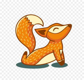 Cartoon Illustration - Fox doing yoga Cartoon Illustration - Fox doing yoga