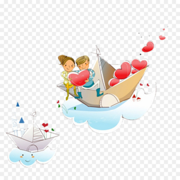 Cartoon Illustration - Love boat Cartoon Illustration - Love boat
