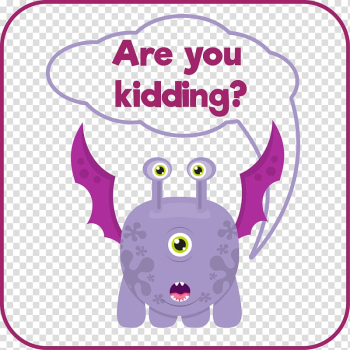 Cartoon Illustration, Purple monster transparent background PNG clipart