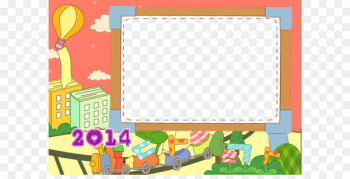 Cartoon LINE Illustration - Children's cartoon calendar template 