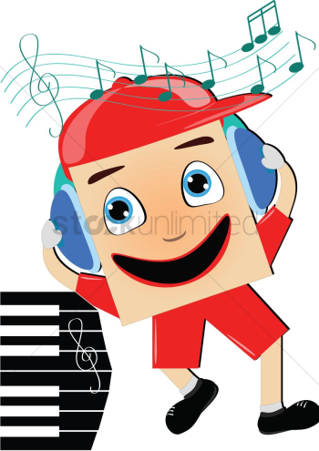 Cartoon listening to music Cartoon listening to music