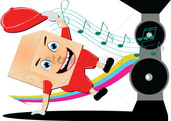 Cartoon listening to music Cartoon listening to music