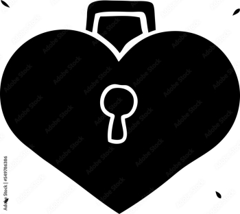 cartoon love heart with lock cartoon love heart with lock