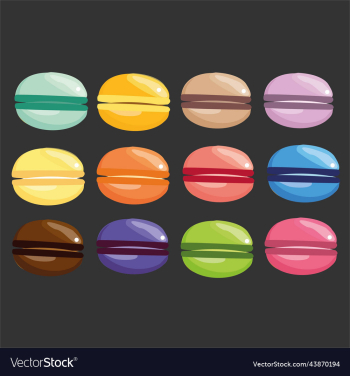 cartoon macarons set different color almond cartoon macarons set different color almond