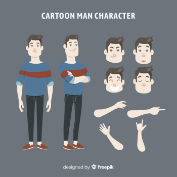 Cartoon man for motion design Free Vector Cartoon man for motion design Free Vector