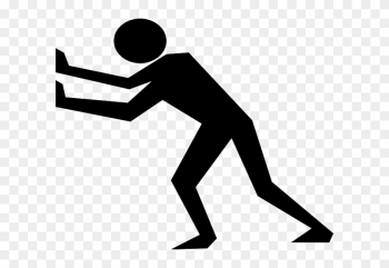 Cartoon Man Pushing Cartoon Man Pushing