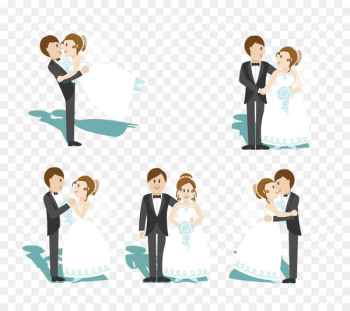 Cartoon Marriage Wedding - Vector married couples Cartoon Marriage Wedding - Vector married couples