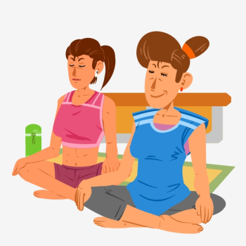 Cartoon Meditation Novices, Cartoon Clipart, Meditation, Sit ...