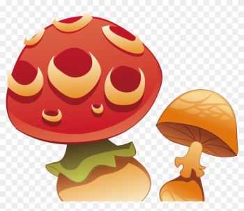 Cartoon Mushroom Illustration - Food Cartoon Mushroom Illustration - Food