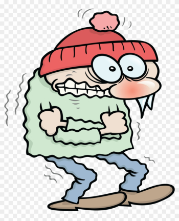 Cartoon Of Shivering Man - Person Who Is Cold