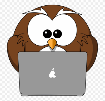 Cartoon Owl Clipart Jpg - Cartoon Owl On Computer - Png Download ...