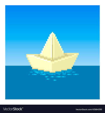 cartoon paper boat on the water cartoon paper boat on the water