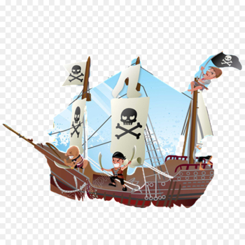 Cartoon, Pirate, Ship, Vehicle, Boat PNG