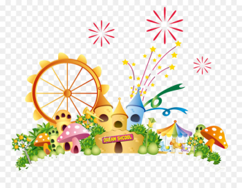 Cartoon Poster Clip art - Cartoon Background,Cartoon amusement park,Cartoon Castle 