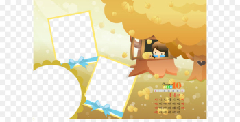 Cartoon Poster Illustration - Calendar Template Cartoon Poster Illustration - Calendar Template