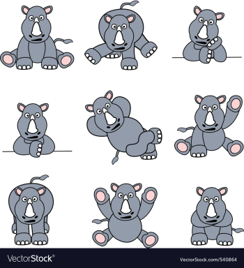 Cartoon rhinoceros vector image Cartoon rhinoceros vector image