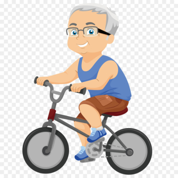 Cartoon Royalty-free Clip art - The old man riding a bike 