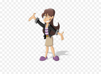 Cartoon Royalty-free Illustration - Cartoon business lady welcome gesture 