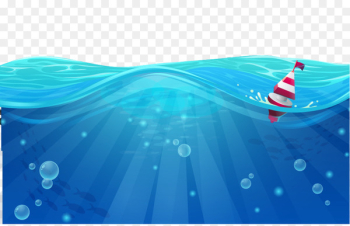 Cartoon Sea Wind wave - Blue Wave Cartoon Sea Wind wave - Blue Wave