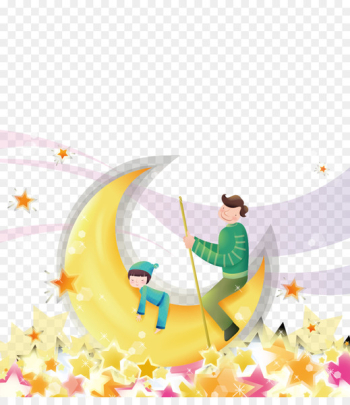 Cartoon Son Illustration - Moon Ship son Cartoon Son Illustration - Moon Ship son