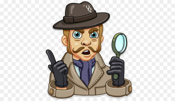 Cartoon, Sticker, Detective, Hat PNG Cartoon, Sticker, Detective, Hat PNG