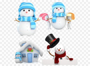 Cartoon Stock illustration Clip art - Cartoon Snowman wearing hat and scarf 