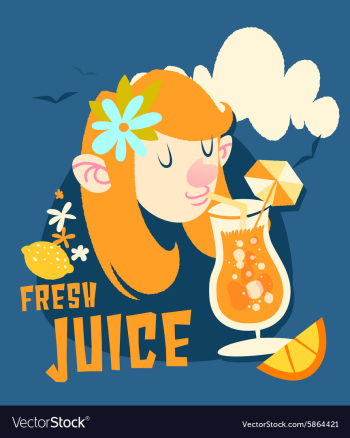 Cartoon summer drink design vector image Cartoon summer drink design vector image