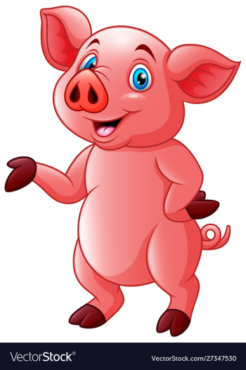 Cartoon very cute piggy vector image Cartoon very cute piggy vector image