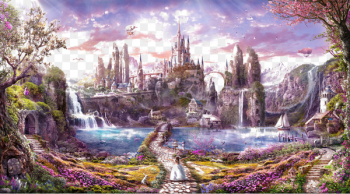 Cartoon Wallpaper - Cartoon fantasy castle background alpine Figure 