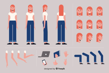 Cartoon woman character template Cartoon woman character template