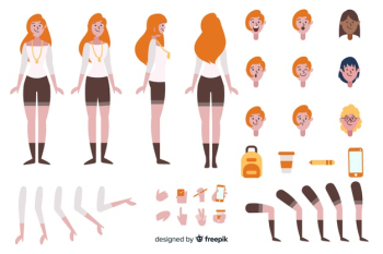 Cartoon woman character template Cartoon woman character template
