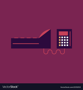 Cash register in flat style money and finance vector image