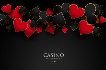 Casino playing card symbols black background Free Vector