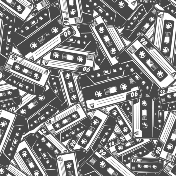 Cassette tape seamless pattern Free Vector Cassette tape seamless pattern Free Vector